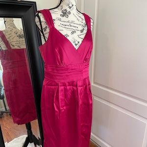Maggy London Satin Dress with Pleating Detail. Size 12.
